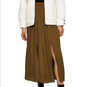 Topshop pleated midi skirt